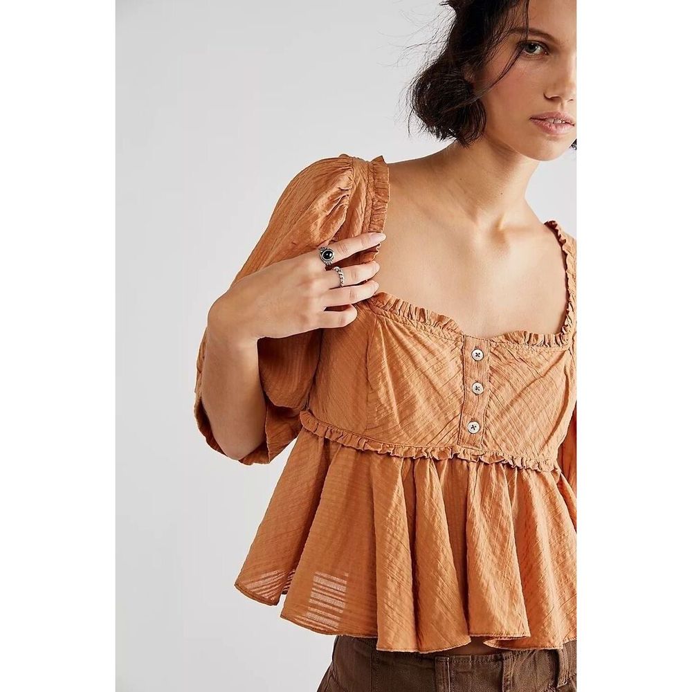 Free People Rust Blouse